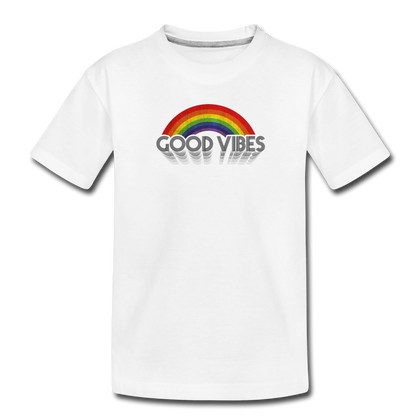 Good Vibes Toddler Premium Organic T-Shirt - white