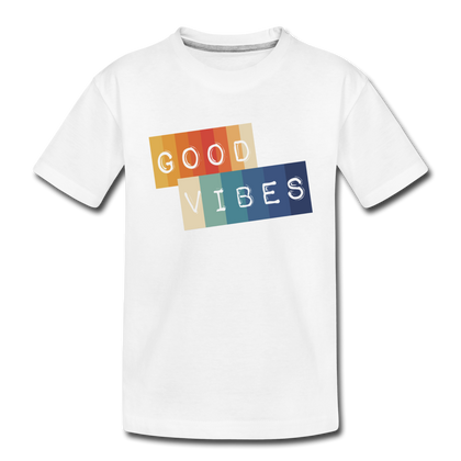 Good Vibes Toddler Premium Organic T-Shirt - white