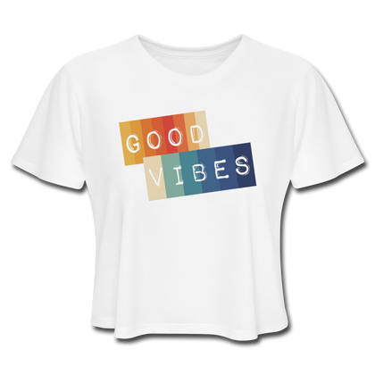 Good Vibes Women's Cropped T-Shirt - white