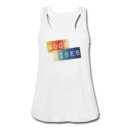 Good Vibes Women's Flowy Tank Top - white