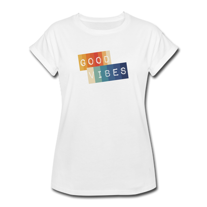 Good Vibes Women's Relaxed Fit T-Shirt - white