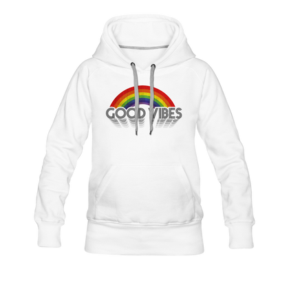 Good Vibes Women’s Premium Hoodie - white