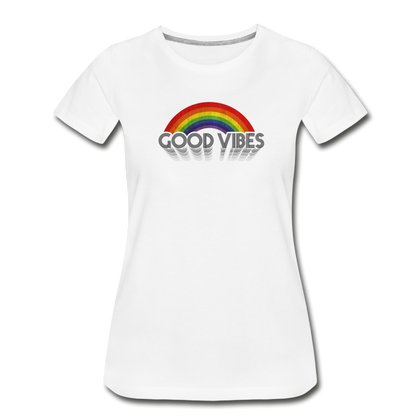 Good Vibes Women’s Premium Organic T-Shirt - white