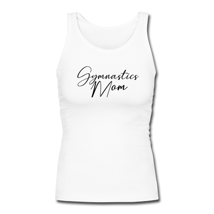 Gymnastics Mom Women's Longer Length Fitted Tank - white