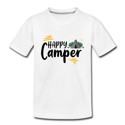 Happy Camper Toddler Premium Organic T-Shirt - white