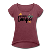 Happy Camper Women's Roll Cuff T-Shirt