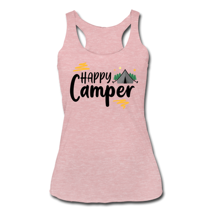 Happy Camper Women’s Tri-Blend Racerback Tank - heather dusty rose