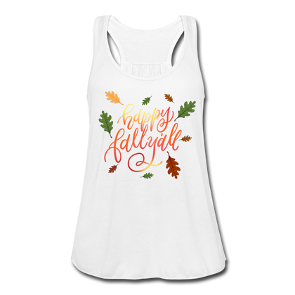 Happy Fall Y'all Women's Flowy Tank Top - white