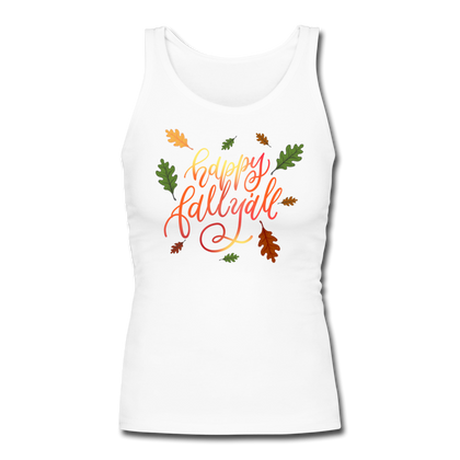 Happy Fall Y'all Women's Longer Length Fitted Tank - white