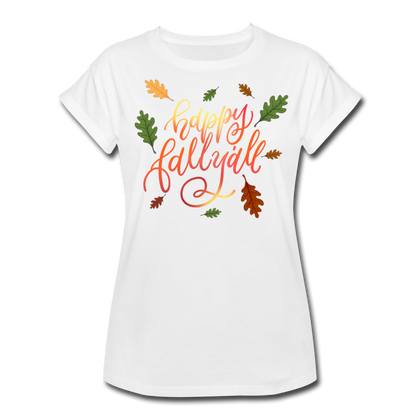 Happy Fall Y'all Women's Relaxed Fit T-Shirt - white