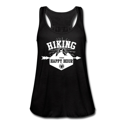 Hiking Then Happy Hour Women's Flowy Tank Top - black