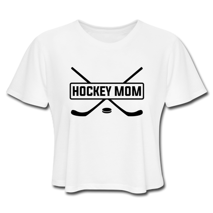 Hockey Mom Women's Cropped T-Shirt - white