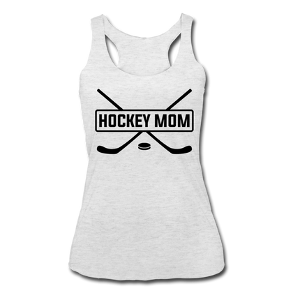 Hockey Mom Women’s Tri-Blend Racerback Tank - heather white