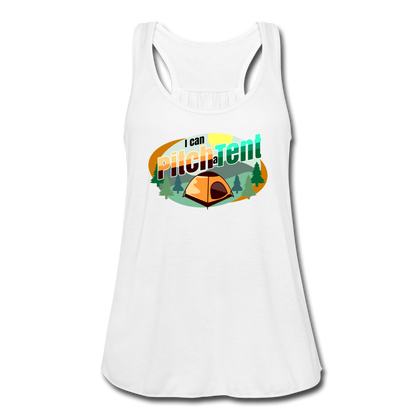 I Can Pitch A Tent Women's Flowy Tank Top - white