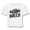 I Like Kicking Soccer Balls Women's Cropped T-Shirt