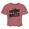 I Like Kicking Soccer Balls Women's Cropped T-Shirt