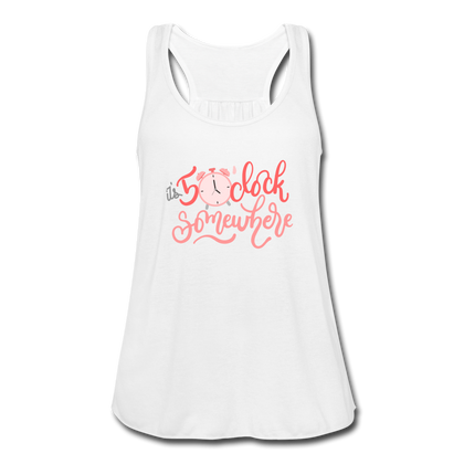 It's 5 o'clock Somewhere Women's Flowy Tank Top - white