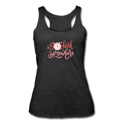 It's 5 o'clock Somewhere Women’s Tri-Blend Racerback Tank - heather black