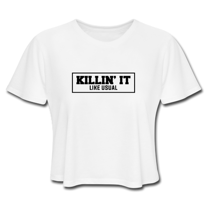 Killin' It Like Usual Women's Cropped T-Shirt - white