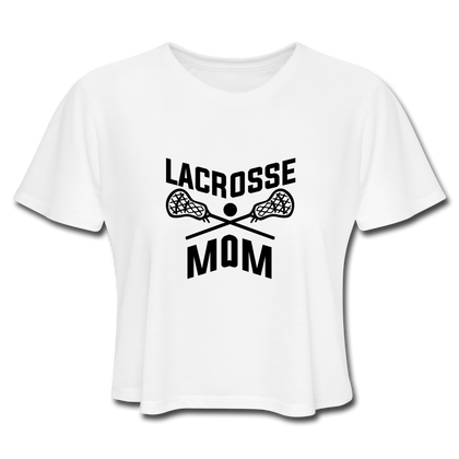 Lacrosse Mom Women's Cropped T-Shirt - white