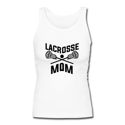 Lacrosse Mom Women's Longer Length Fitted Tank - white