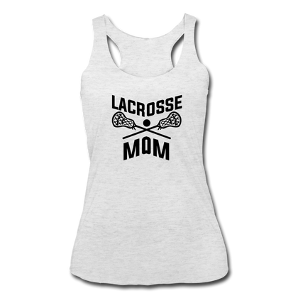 Lacrosse Mom Women’s Tri-Blend Racerback Tank - heather white