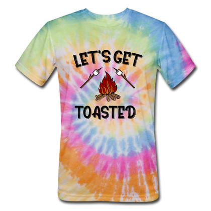 Let's Get Toasted Unisex Tie Dye T-Shirt - rainbow