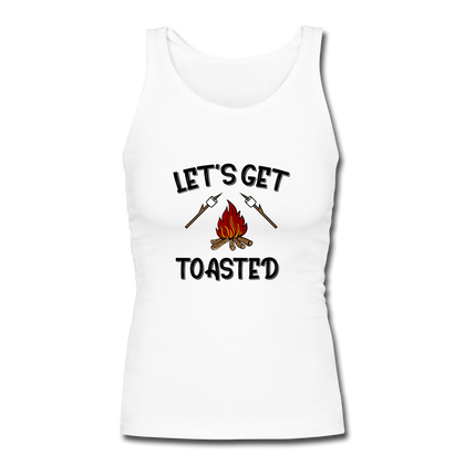 Let's Get Toasted Women's Longer Length Fitted Tank - white