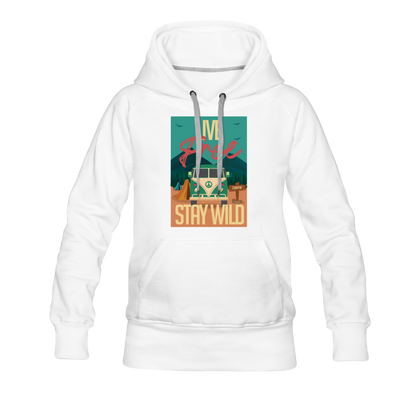 Live Free Stay Wild Women’s Premium Hoodie - white