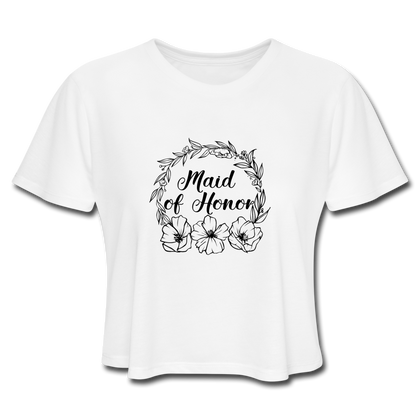 Maid of Honor Women's Cropped T-Shirt - white