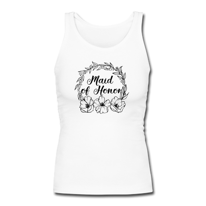 Maid of Honor Women's Longer Length Fitted Tank - white