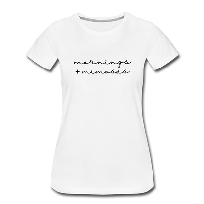 Mornings + Mimosas Women’s Premium Organic T-Shirt - white