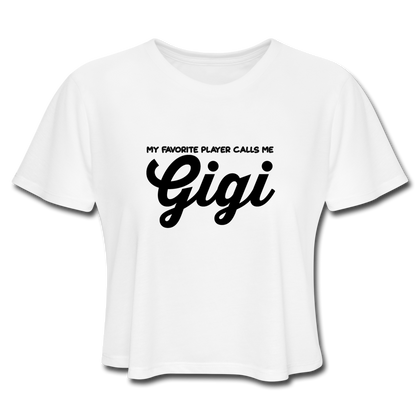 My Favorite Player Calls Me Gigi Women's Cropped T-Shirt - white