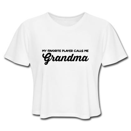 My Favorite Player Calls Me Grandma Women's Cropped T-Shirt - white