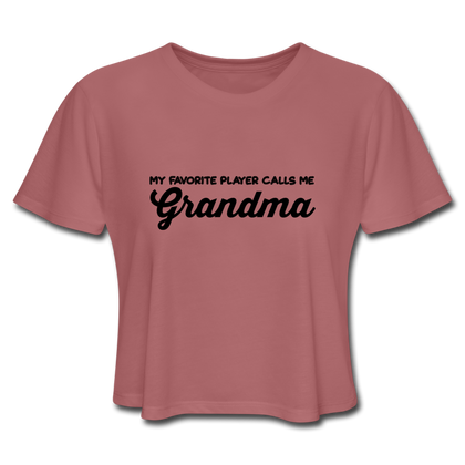 My Favorite Player Calls Me Grandma Women's Cropped T-Shirt - mauve