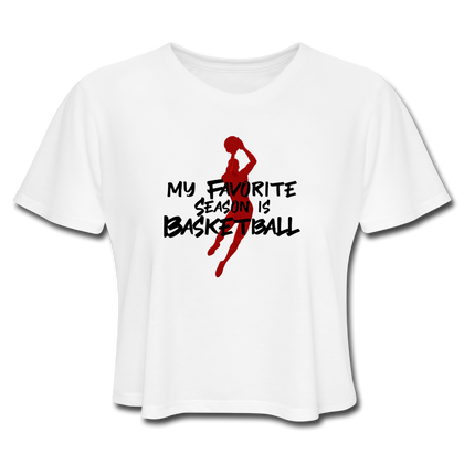 My Favorite Season is Basketball Women's Cropped T-Shirt - white