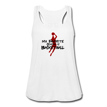 My Favorite Season is Basketball Women's Flowy Tank Top - white