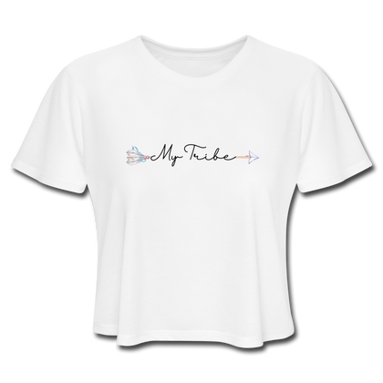 My Tribe Women's Cropped T-Shirt - white