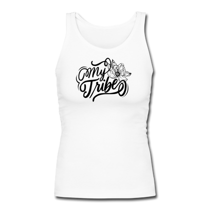 My Tribe Women's Longer Length Fitted Tank - white