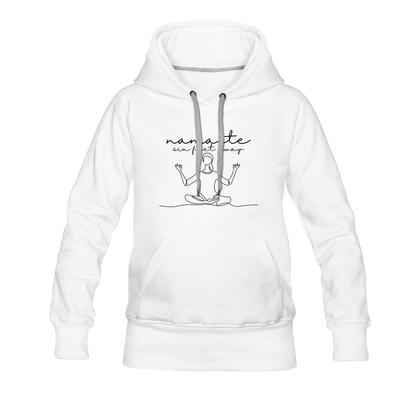 Namaste Six Feet Away Women’s Premium Hoodie - white