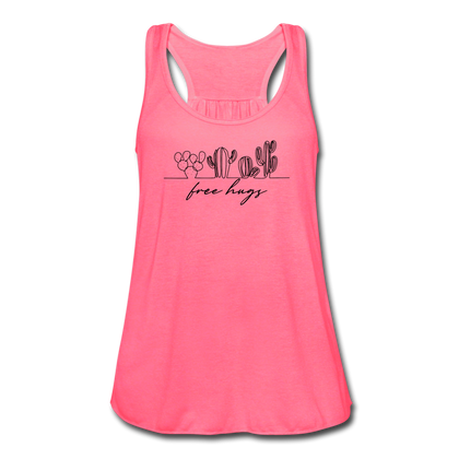 Free Hugs Women's Flowy Tank Top - neon pink