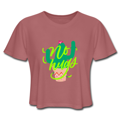 No Hugs Women's Cropped T-Shirt - mauve