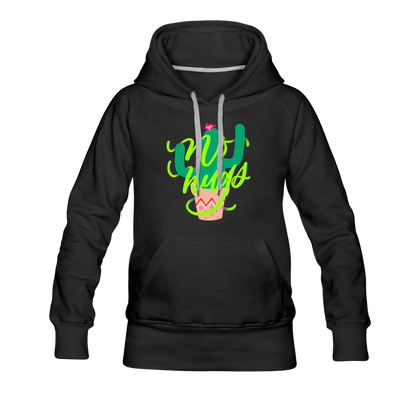 No Hugs Women’s Premium Hoodie - black