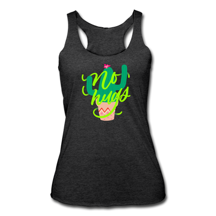 No Hugs Women’s Tri-Blend Racerback Tank - heather black