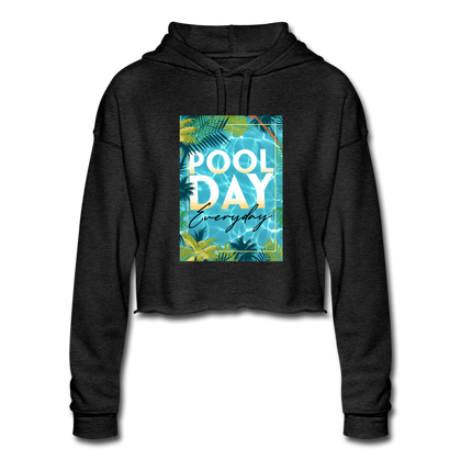 Pool Day Everyday Women's Cropped Hoodie - deep heather