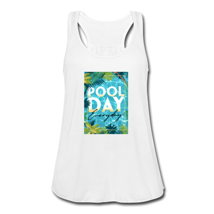 Pool Day Everyday Women's Flowy Tank Top - white