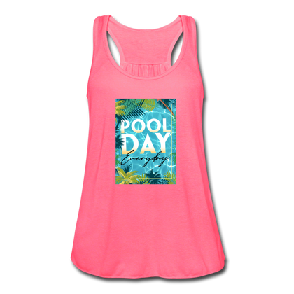 Pool Day Everyday Women's Flowy Tank Top - neon pink