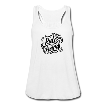 Ride Hard Women's Flowy Tank Top - white