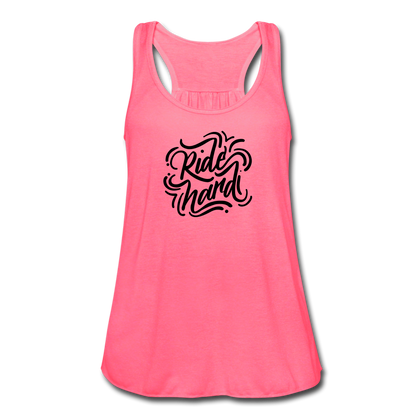 Ride Hard Women's Flowy Tank Top - neon pink