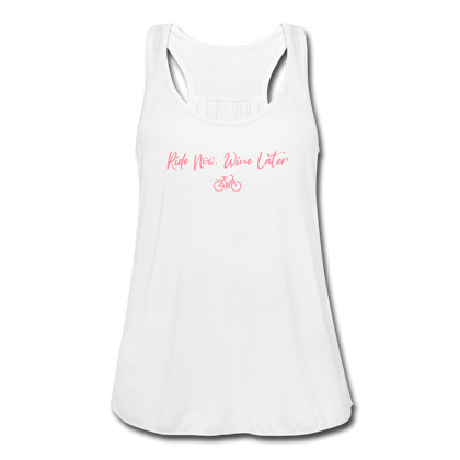 Ride Now Wine Later Women's Flowy Tank Top - white